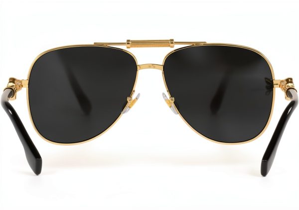 Pilot Sunglasses Gold X-Large Unisex Full Rim Frame-4