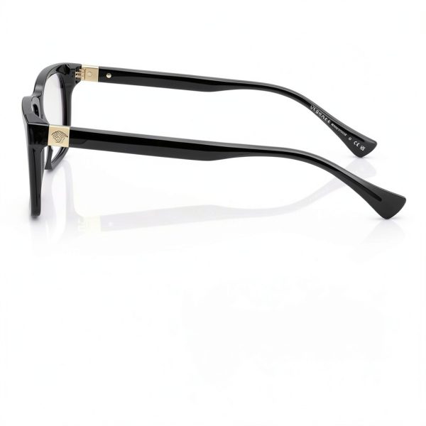 Versace Mens Eyeglasses Black Transparent Grey Rectangle-2