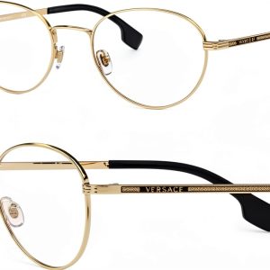 Versace Mens Eyeglasses Gold Metal Frame Phantos Design-0