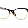 Luxottica Womens Cat Eye Metal Eyewear Frames Black Gold-0