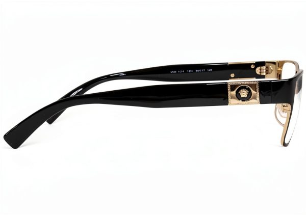 Versace Mens Eyewear Metal Frame Matte Black Gold Rectangle-2