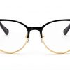 Luxottica Womens Cat Eye Metal Eyewear Frames Black Gold-1