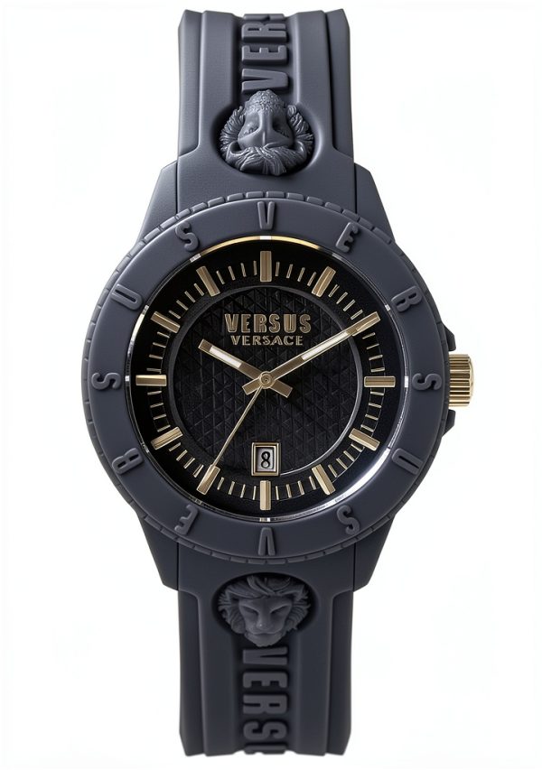 Versus Versace Mens Watch Blue Silicone Strap Quartz-0