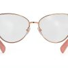 Luxottica Cat Eye Eyewear Frames Rose Gold Metal Womens-3