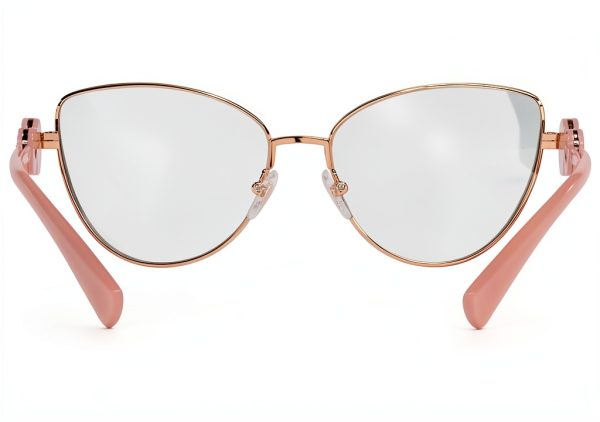 Luxottica Cat Eye Eyewear Frames Rose Gold Metal Womens-3