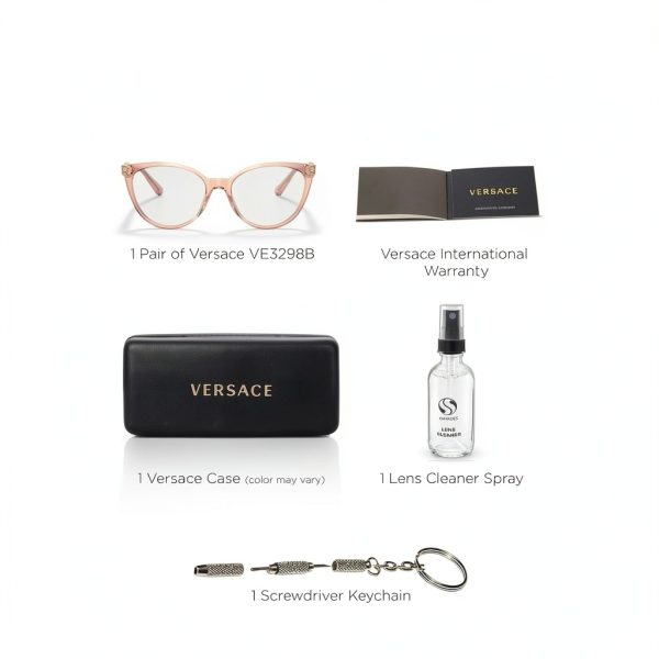 Versace Pink Acetate Eyeglasses Women Phantos Design-3