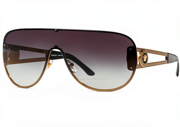 Versace Womens Sunglasses Semi Rim Frame Light Grey Gradient-0