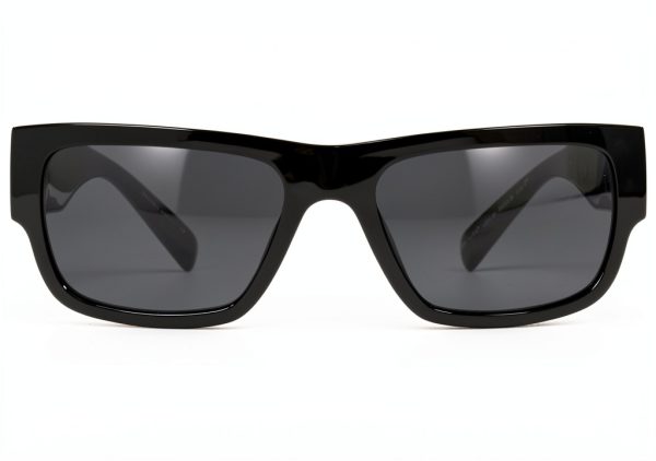 Versace Mens Sunglasses Rectangle Frame Black One Size-3