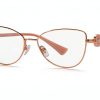 Luxottica Cat Eye Eyewear Frames Rose Gold Metal Womens-0