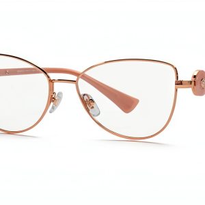 Luxottica Cat Eye Eyewear Frames Rose Gold Metal Womens-0