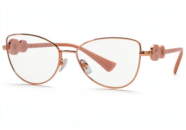 Luxottica Cat Eye Eyewear Frames Rose Gold Metal Womens-0