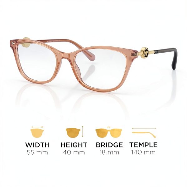 Versace Womens Eyeglasses Cat Eye Design Lightweight Comfort-5