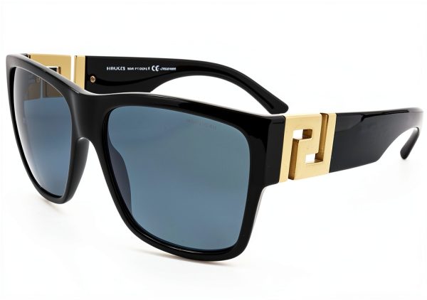 Versace Mens Sunglasses Black Grey Polarized Square Frame-0