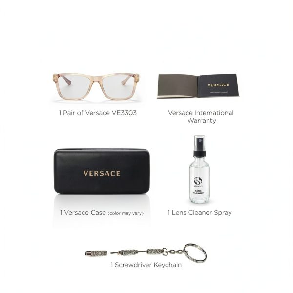 Versace Mens Eyeglasses Rectangle Design Lightweight Comfort-3
