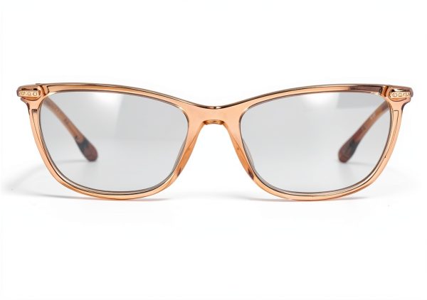 Transparent Brown Eyewear Frames Women 54mm Daily Wear-1