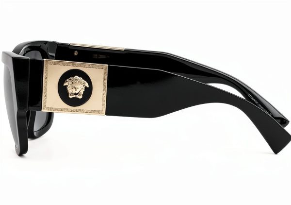 Versace Mens Sunglasses Rectangle Frame Black One Size-5