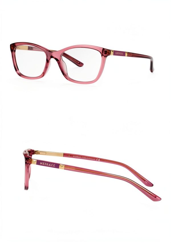 Versace VE3186 Eyeglasses Women Rectangular Gold Acetate-4
