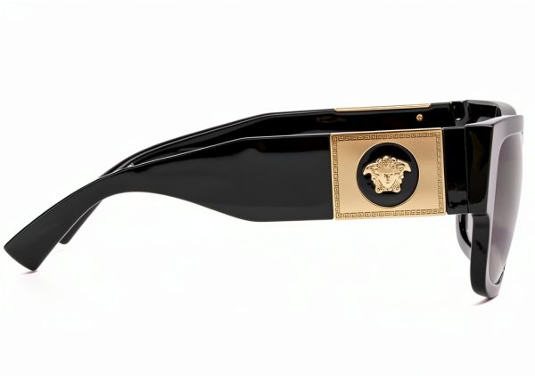 Versace Mens Sunglasses Rectangle Frame Black One Size-4