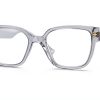 Versace Eyeglasses Transparent Grey Square Plastic Frames-0