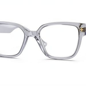 Versace Eyeglasses Transparent Grey Square Plastic Frames-0