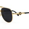 Pilot Sunglasses Gold X-Large Unisex Full Rim Frame-2