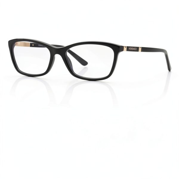 Versace Black Acetate Eyeglasses Women Butterfly Design 54mm-5