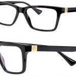 Versace Mens Eyeglasses Black Rectangle Acetate Frame-0