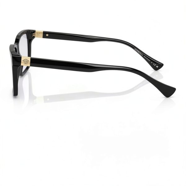 Versace Mens Eyeglasses Black Rectangle Acetate Frame-2