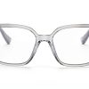 Versace Eyeglasses Transparent Grey Square Plastic Frames-1