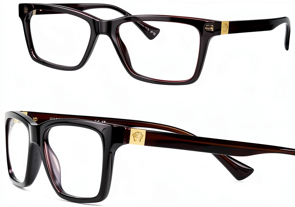 'Versace mens eyeglasses in black and transparent grey colors'
