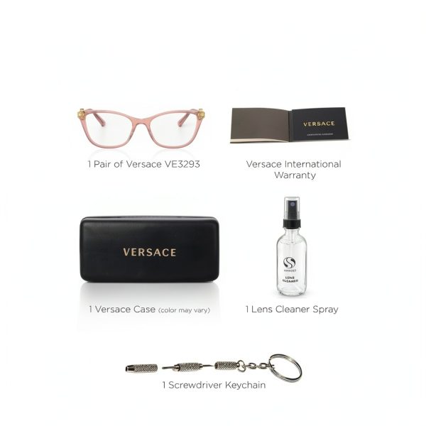 Versace Womens Eyeglasses Cat Eye Design Lightweight Comfort-3