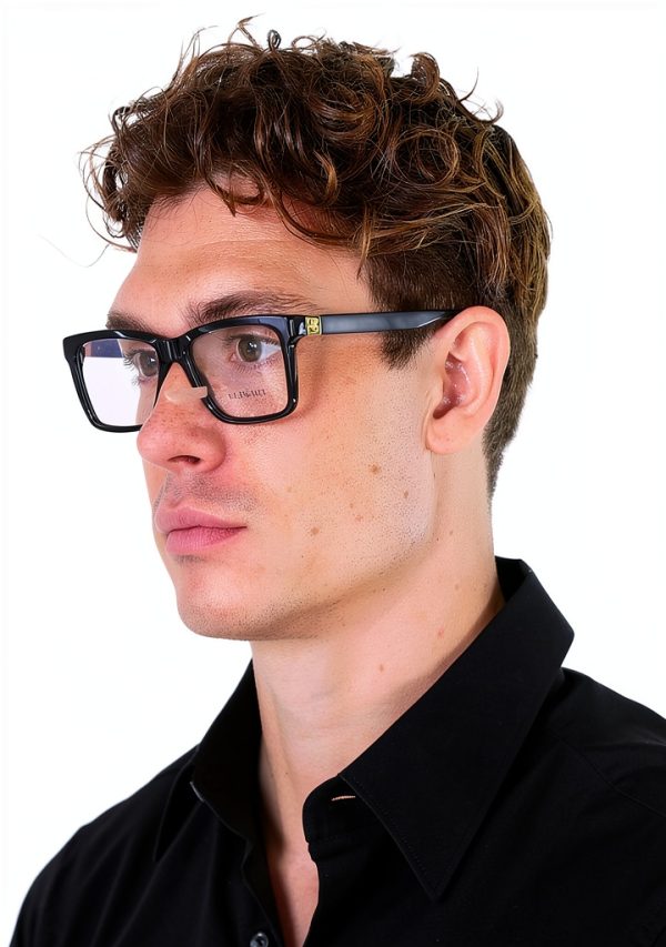 Versace Mens Eyeglasses Black Rectangle Acetate Frame-7