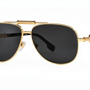 Pilot Sunglasses Gold X-Large Unisex Full Rim Frame-0