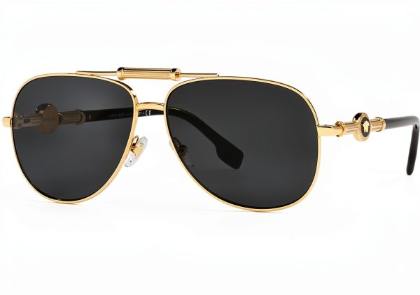 Pilot Sunglasses Gold X-Large Unisex Full Rim Frame-0
