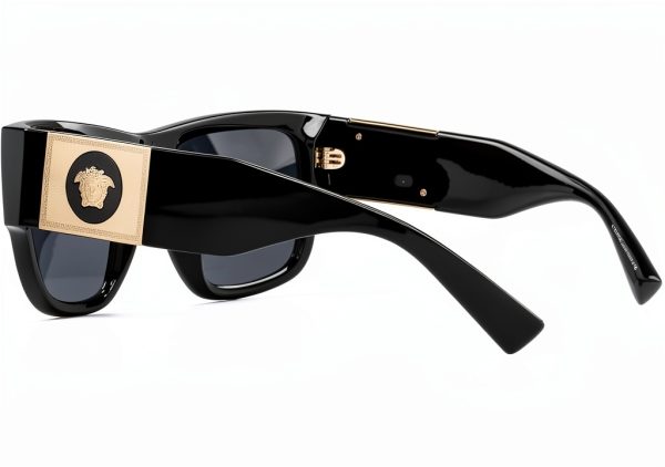 Versace Mens Sunglasses Rectangle Frame Black One Size-2