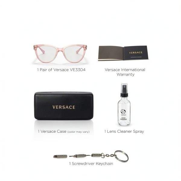 Versace Womens Eyeglasses Cat Eye Design Lightweight Comfort-3