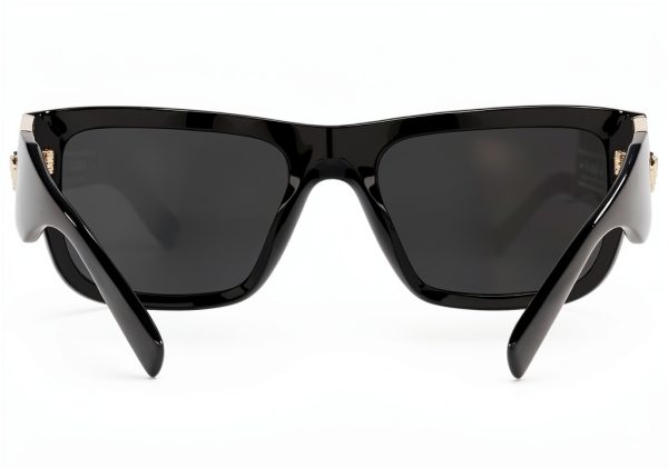 Versace Mens Sunglasses Rectangle Frame Black One Size-1