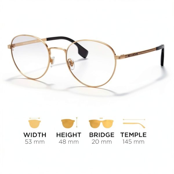 Versace Mens Eyeglasses Gold Metal Frame Phantos Design-5