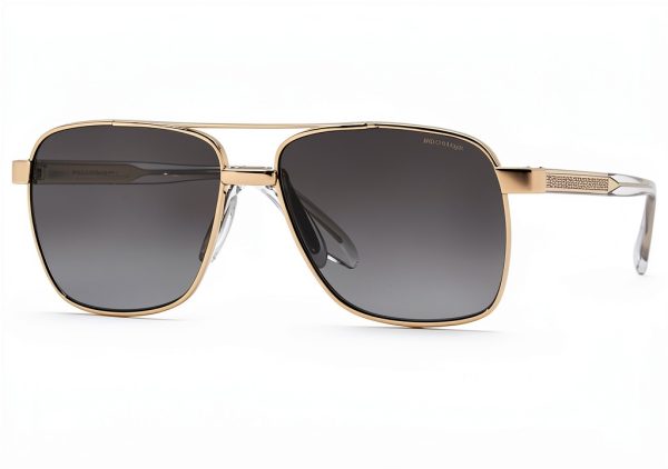 Versace Mens Sunglasses Polarized Square Frame Pale Gold-0