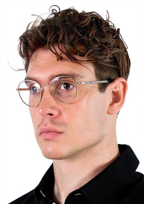 Versace Mens Eyeglasses Gold Metal Frame Phantos Design-7