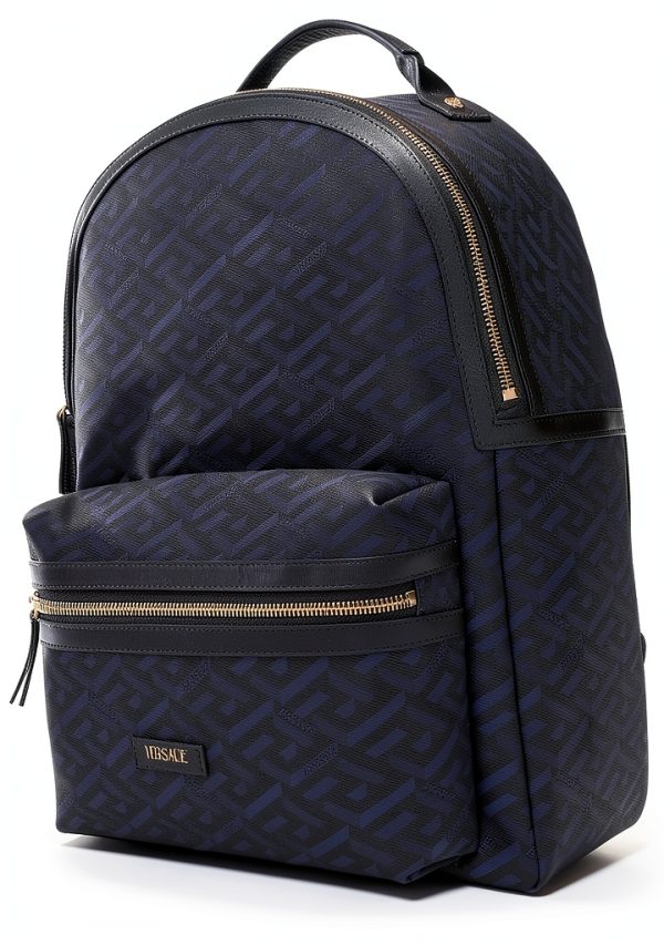 Versace Leather Briefcase Backpack Convertible Mens Business-1