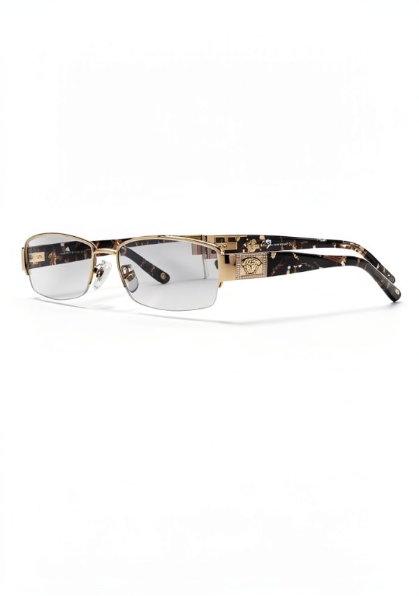 Versace VE1175B Eyeglasses Gold Semi Rimless Women-2