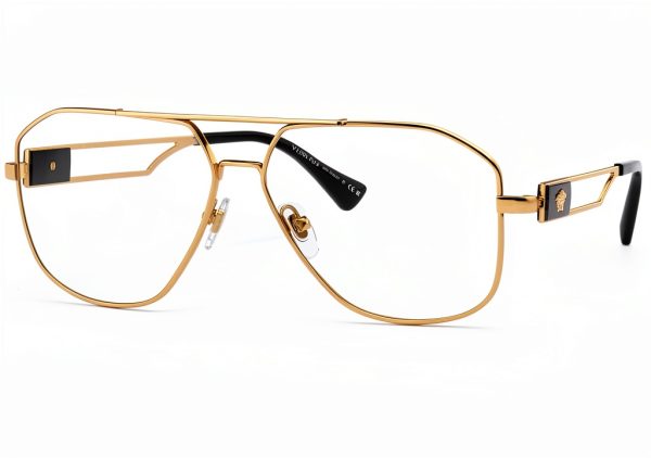Versace Men's Pilot Sunglasses Gold Metal Frame-0