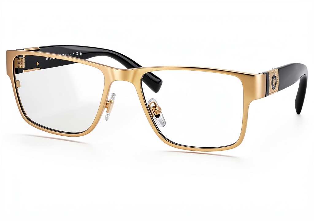 Installing Women's Eyewear Frames Gold/Black on a wooden desk