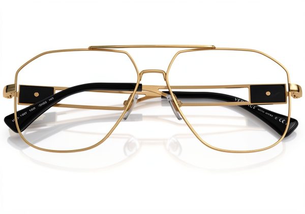 Versace Men's Pilot Sunglasses Gold Metal Frame-1