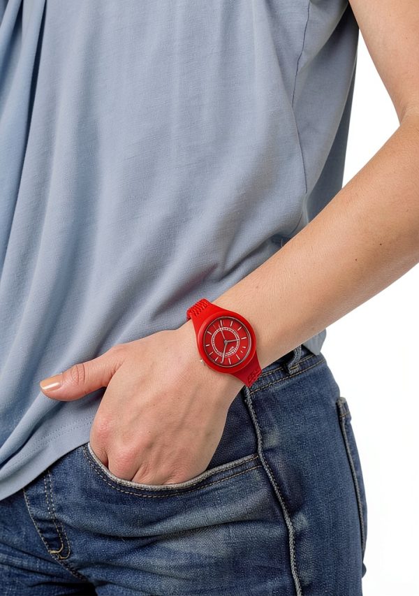 Versace Women's Red 39mm Quartz Watch Red Strap-4