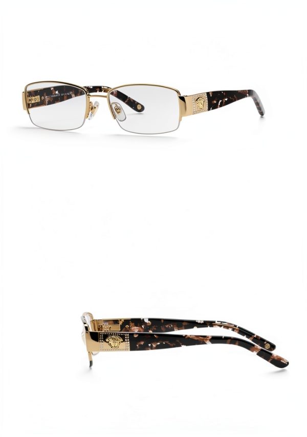 Versace VE1175B Eyeglasses Gold Semi Rimless Women-4