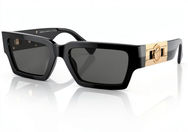 Havana Unisex Full Rim Rectangle Sunglasses Small Size Black-1