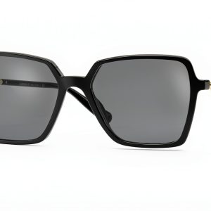 Women's Square Sunglasses Luxottica Acetate Frame Dark Grey Lens 58mm-0