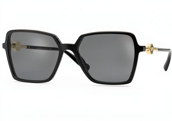 Women's Square Sunglasses Luxottica Acetate Frame Dark Grey Lens 58mm-0